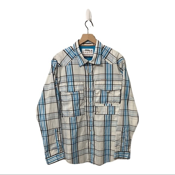 Dagon Men's Western Madres Blue Performance UPF 30+  Fishing Shirt, XL - Picture 5 of 10